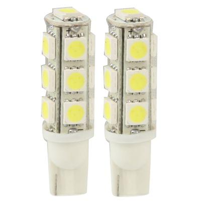 T10 White 13 LED 5050 SMD Car Signal Light Bulb (Pair)