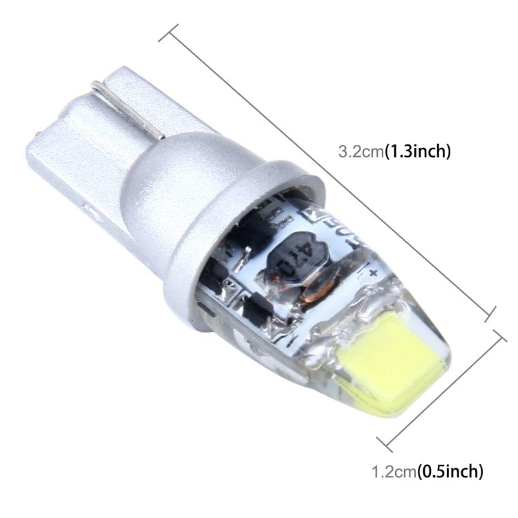 2 PCS T10 1W 100 LM 6000K Car Clearance Light with COB Lamp, DC 12V (White Light)