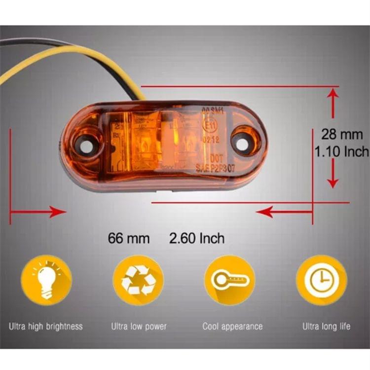 10 PCS DC 10-30V Car Truck Trailer Piranha LED Side Marker Indicator Lights Bulb Lamp, Light Color: Yellow