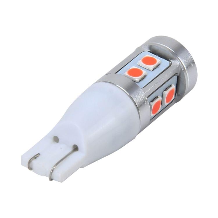 2 PCS T15 3W 240LM Car Clearance Lights Car Marker Light with 10 SMD-3030-LED Lamps, DC 12V(Red Light)
