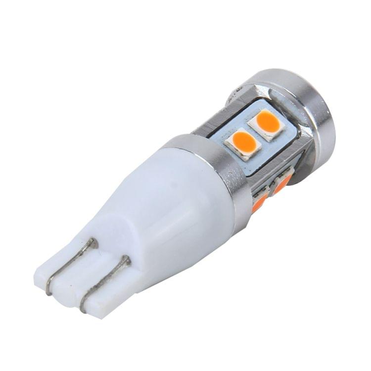 2 PCS T15 3W 240LM Car Clearance Lights Car Marker Light with 10 SMD-3030-LED Lamps, DC 12V(Yellow Light)