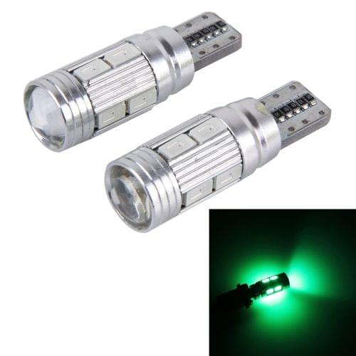 2 PCS T10 6W 10 SMD 5630 LED Error-Free Canbus Car Clearance Lights Lamp, DC 12V(Green Light)