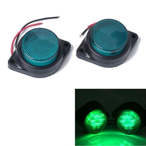 2 PCS 6LEDs Car Clearance Light Marker Light for Truck DC 24V(Green Light)