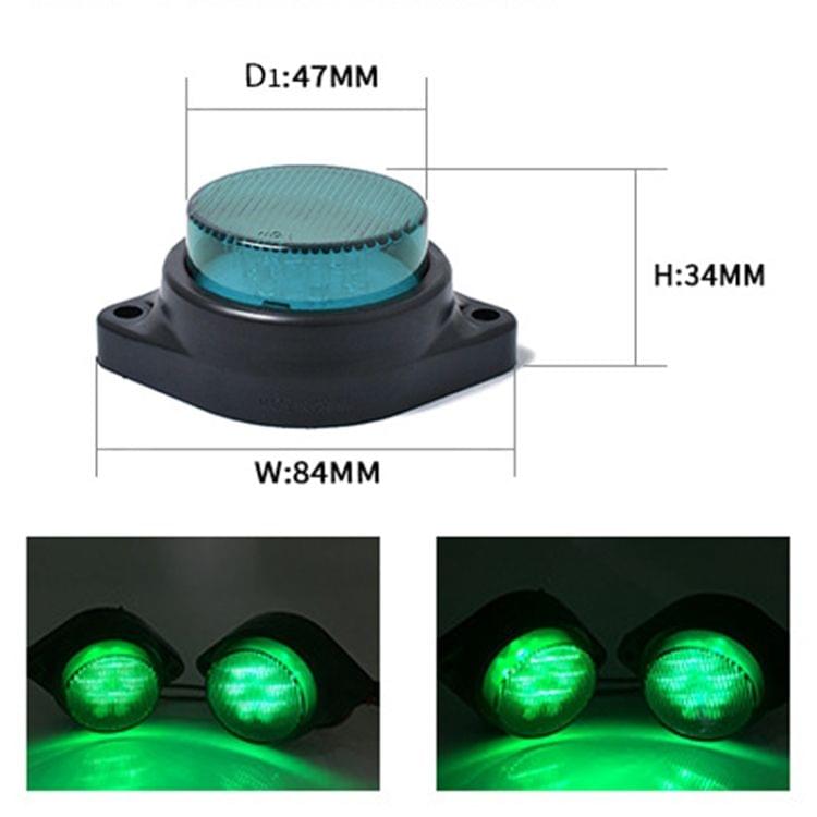 2 PCS 6LEDs Car Clearance Light Marker Light for Truck DC 24V(Green Light)