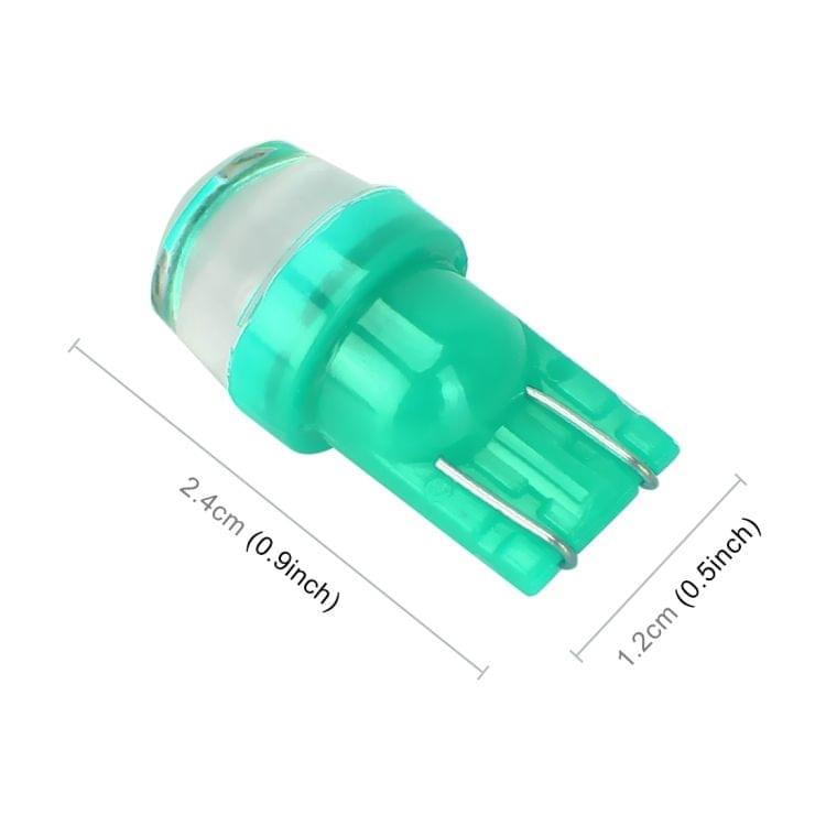 2 PCS T10/W5W/194/501/168 0.6W 35LM 6000K 2835-LED Bulbs Car Reading Lamp Clearance Light, DC 12V(Green Light)