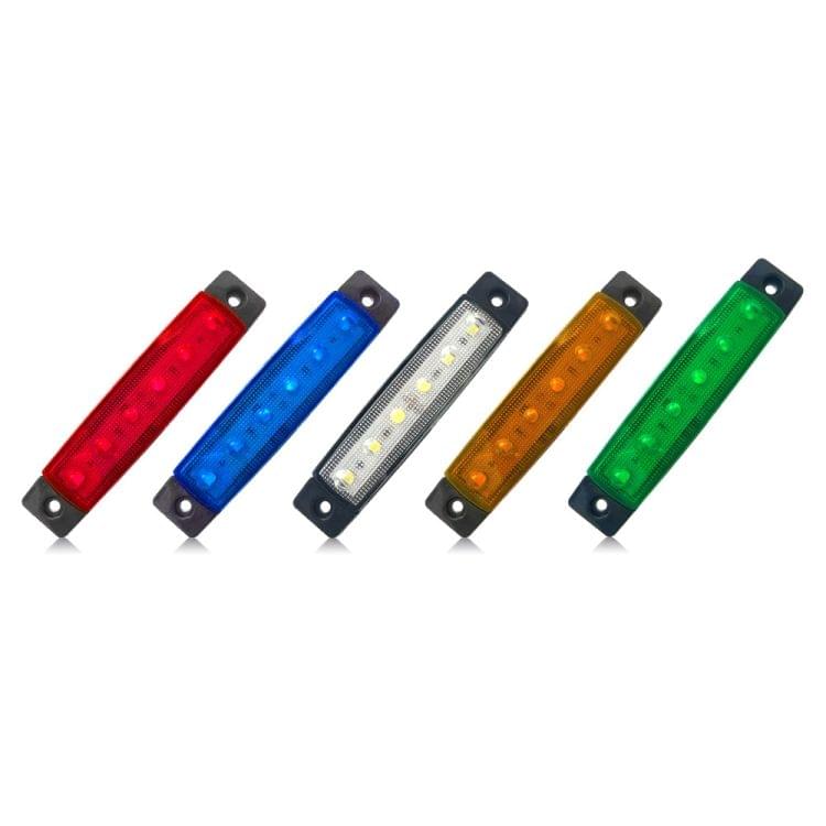 4 PCS 12V 6 SMD Auto Car Bus Truck Wagons External Side Marker Lights LED Trailer Indicator Light Rear Side Lamp(Red)