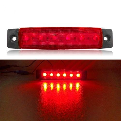 4 PCS 12V 6 SMD Auto Car Bus Truck Wagons External Side Marker Lights LED Trailer Indicator Light Rear Side Lamp(Red)