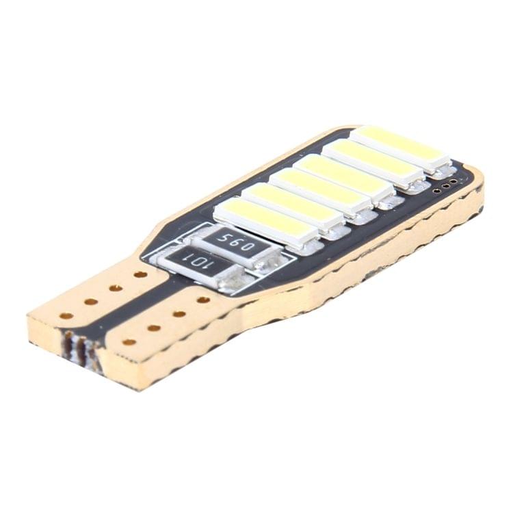 2 PCS T10 2W 150 LM 6000K Error-free Car Clearance Light with 12 SMD-7020 Lamps, DC 12V(White Light)