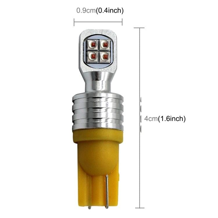 2 PCS  T10/W5W 40W 800 LM 6000K Car Clearance Light Reading Light License Light with 8 Lamp, DC 12V(Yellow Light)