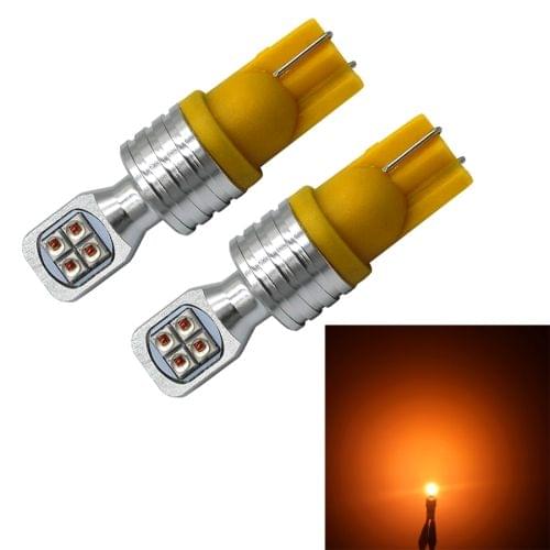 2 PCS  T10/W5W 40W 800 LM 6000K Car Clearance Light Reading Light License Light with 8 Lamp, DC 12V(Yellow Light)