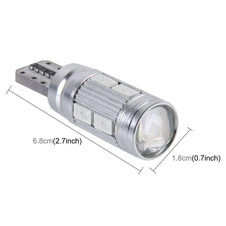 2 PCS T10 6W 10 SMD 5630 LED Error-Free Canbus Car Clearance Lights Lamp, DC 12V(Red Light)