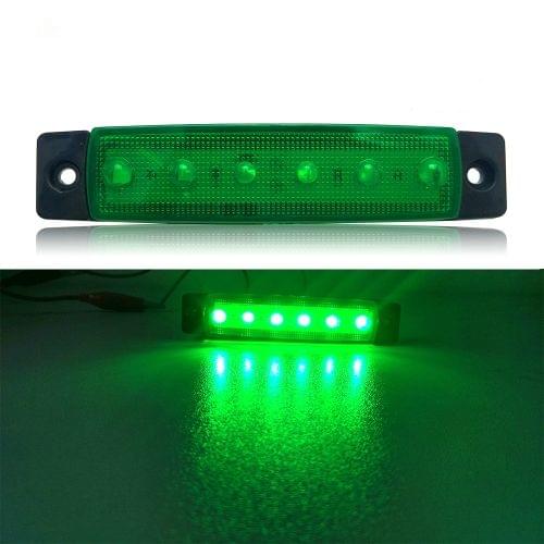 4 PCS 12V 6 SMD Auto Car Bus Truck Wagons External Side Marker Lights LED Trailer Indicator Light Rear Side Lamp(Green)