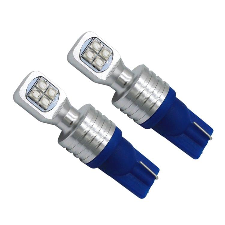 2 PCS  T10/W5W 40W 800 LM 6000K Car Clearance Light Reading Light License Light with 8 Lamp, DC 12V(Blue Light)