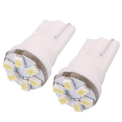 T10 6 LED Vehicle Car Signal Light Bulb (Pair)(White Light)