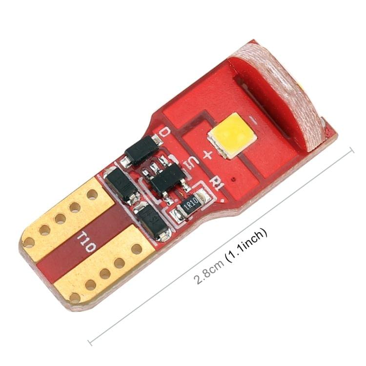 2 PCS T10 / W5W / 168 / 194 DC12V / 1.6W / 6000K / 130LM 3LEDs SMD-3030 Car Red Board Clearance Light (White Light)