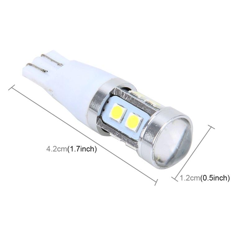 2 PCS T15 3W 240LM Car Clearance Lights Car Marker Light with 10 SMD-3030-LED Lamps, DC 12V (White Light)