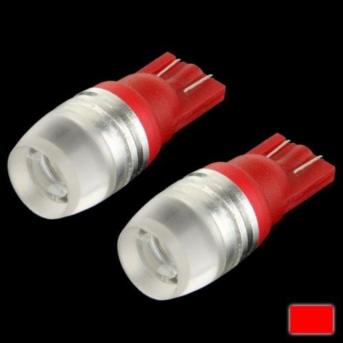 1.5W T10 Red LED Car Signal Light Bulb (Pair)(Red)