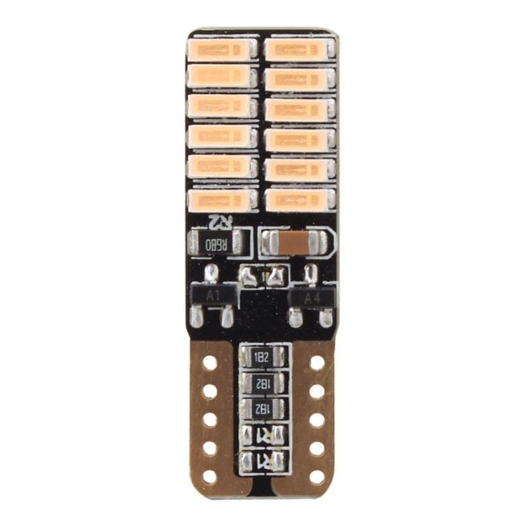 2 PCS T10 4.8W 720LM Pink Light 24 SMD 4014 LED Error-Free Canbus Car Clearance Lights Lamp, DC 12V