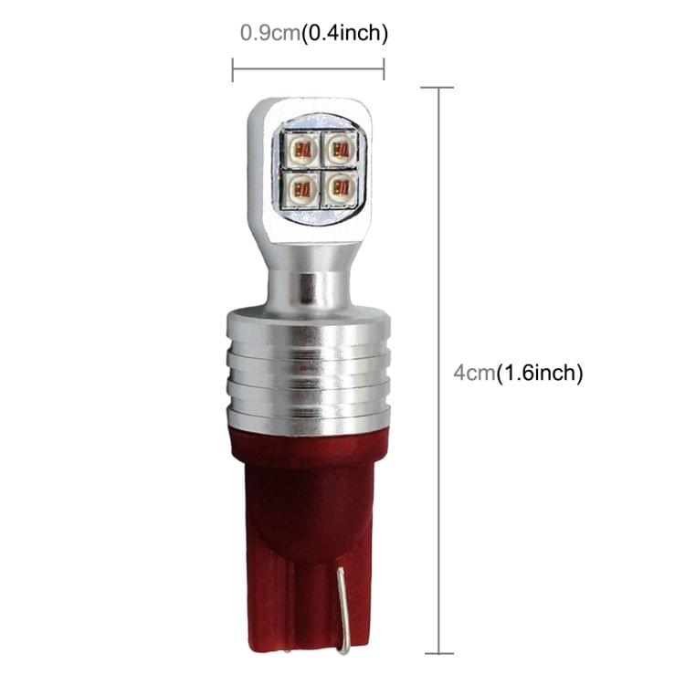 2 PCS  T10/W5W 40W 800 LM 6000K Car Clearance Light Reading Light License Light with 8 Lamp, DC 12V(Red Light)