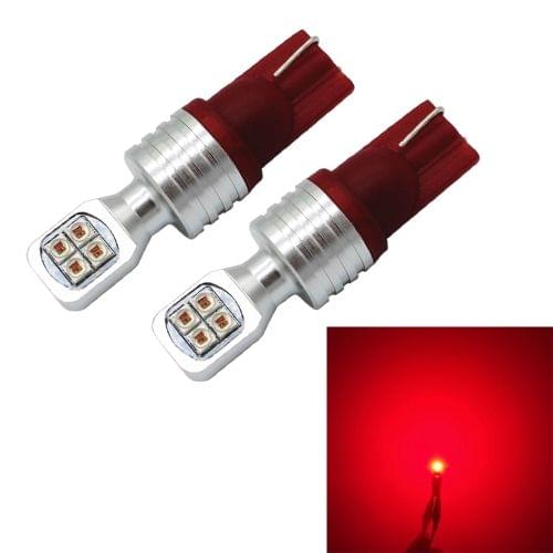 2 PCS  T10/W5W 40W 800 LM 6000K Car Clearance Light Reading Light License Light with 8 Lamp, DC 12V(Red Light)