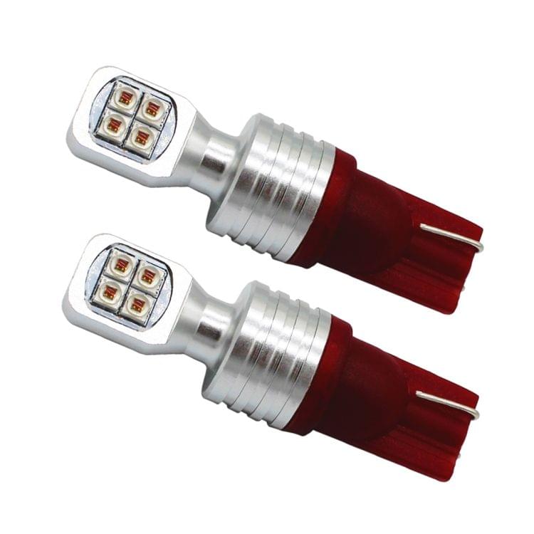 2 PCS  T10/W5W 40W 800 LM 6000K Car Clearance Light Reading Light License Light with 8 Lamp, DC 12V(Red Light)