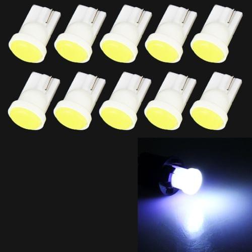 10 PCS T10/W5W/194/501/168 0.4W 20LM 6500K COB Bulbs Car Reading Lamp Clearance Light, DC 12V(White Light)