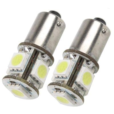 BA9S Blue 5 LED Car Signal Light Bulb (Pair)(Blue Light)