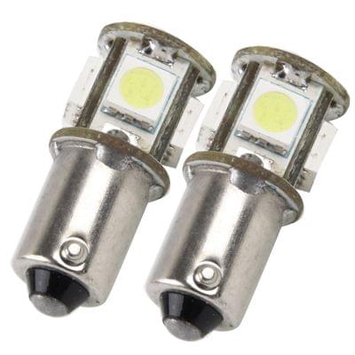 BA9S Blue 5 LED Car Signal Light Bulb (Pair)(Blue Light)