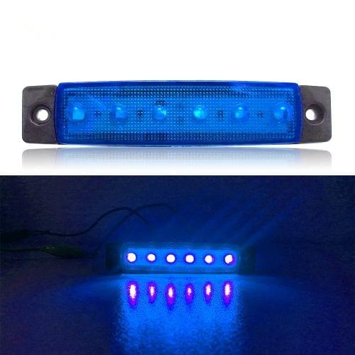 4 PCS 12V 6 SMD Auto Car Bus Truck Wagons External Side Marker Lights LED Trailer Indicator Light Rear Side Lamp(Blue)