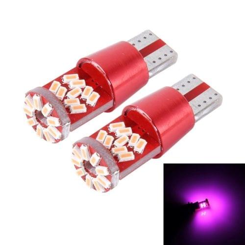 2 PCS T10 5W 27 SMD-3014 LEDs Car Clearance Light Lamp, DC 12V(Pink Light)