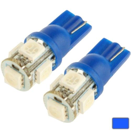 T10 Blue 5 LED 5050 SMD Car Signal Light Bulb (Pair)(Blue)