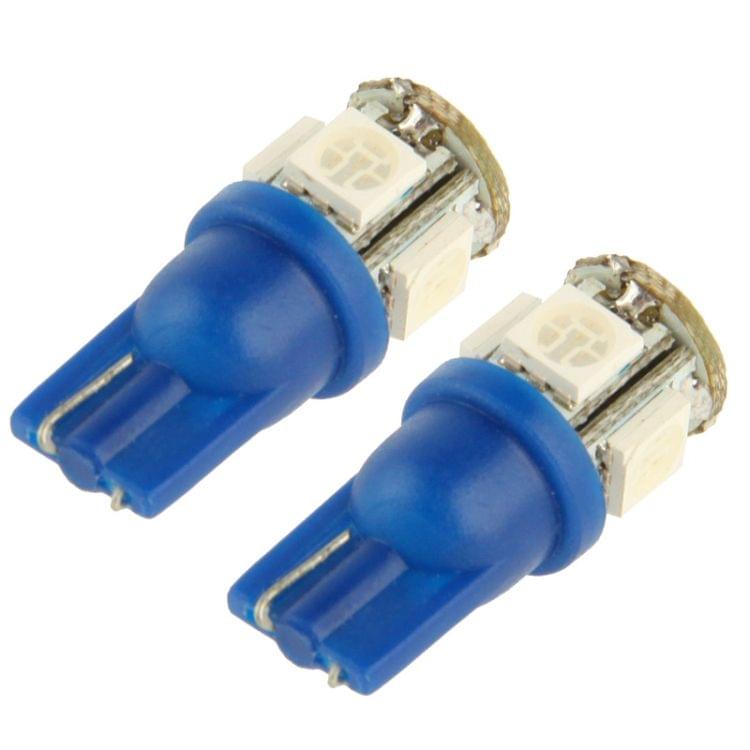 T10 Blue 5 LED 5050 SMD Car Signal Light Bulb (Pair)(Blue)