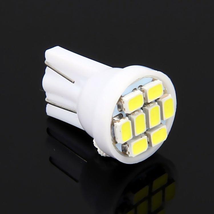 10 PCS T10 8 LED Car Signal Light Bulb(White Light)