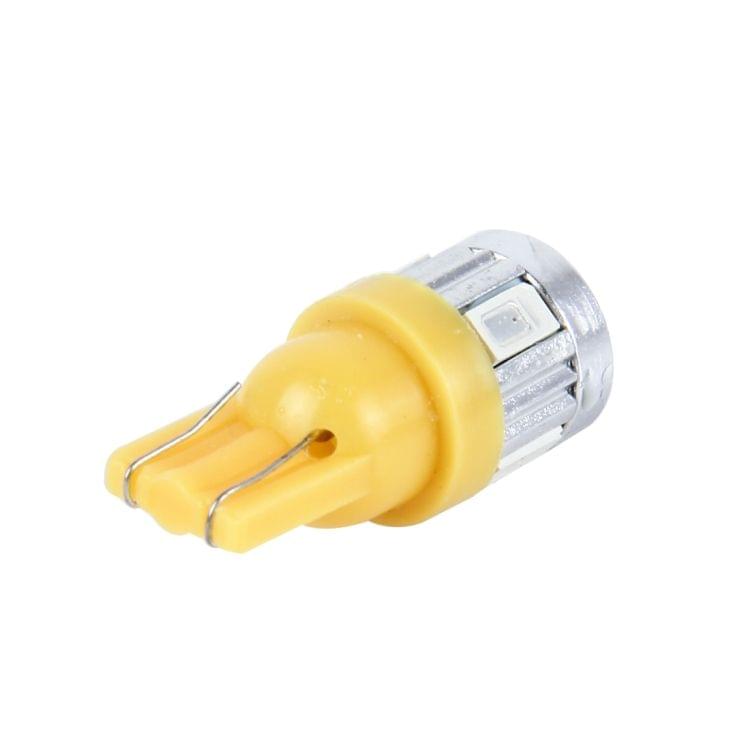 2PCS T10 3W SMD 5630 6 LED Car Clearance Lights Lamp, DC 12V(Yellow Light)