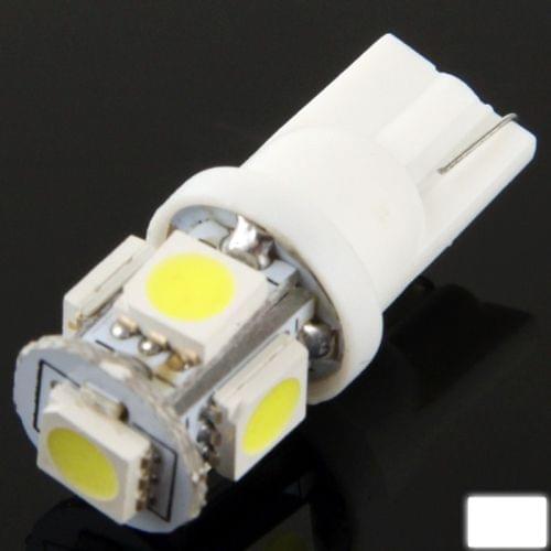 T10 5 LED Super White Vehicle Car Signal Light Bulb (Pair)(White)