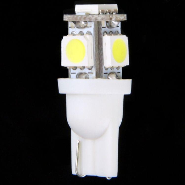 T10 5 LED Super White Vehicle Car Signal Light Bulb (Pair)(White)