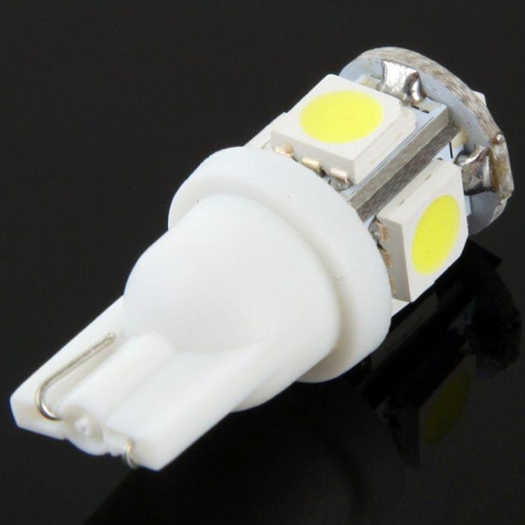 T10 5 LED Super White Vehicle Car Signal Light Bulb (Pair)(White)