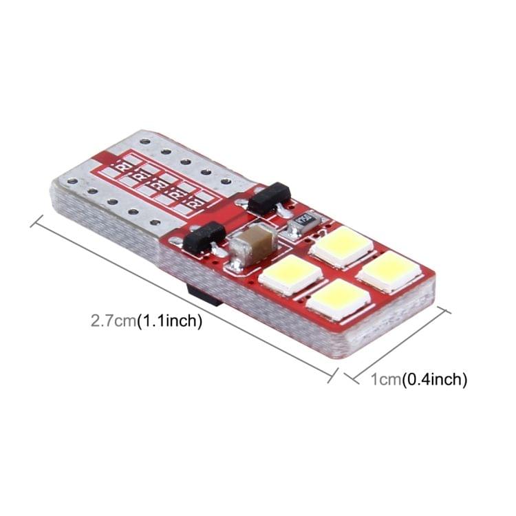 2 PCS T10 3W 300 LM 6000K Constant Current Car Clearance Light with 8 SMD-2835 Lamps, DC 9-18V(White Light)