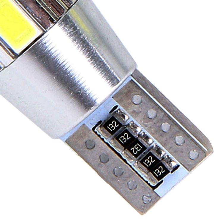 2 PCS T10 6W White Light 10 SMD 5630 LED Error-Free Canbus Car Clearance Lights Lamp, DC 12V