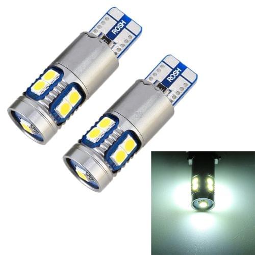 2 PCS T10 / W5W / 168 / 194 DC12V 2.2W 6000K 180LM 9LEDs SMD-3030 Car Clearance Light, with Decoder