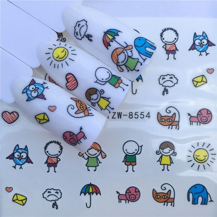 3 PCS Nail Sticker Set Decal Water Transfer Slider Nails Art Decoration, Color:YZW8028