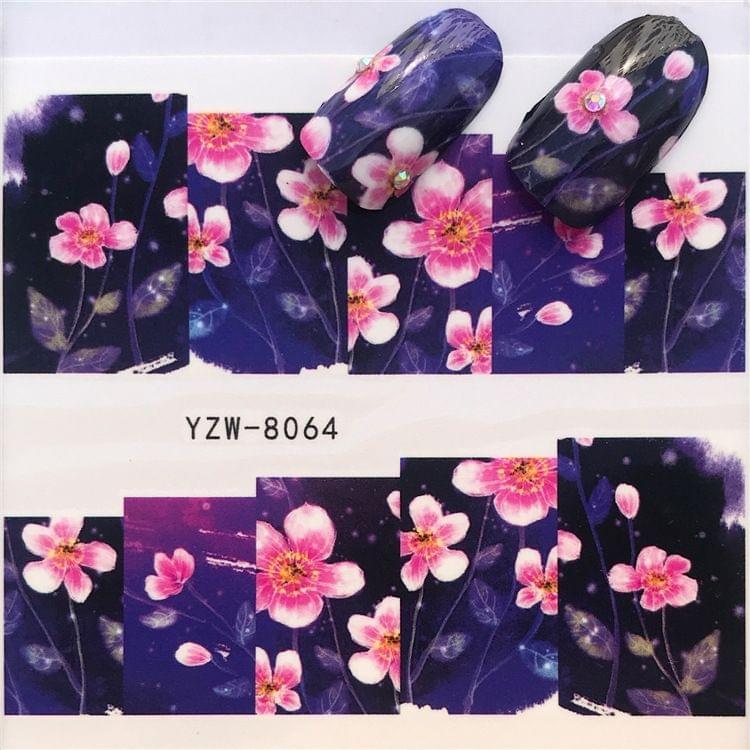 3 PCS Nail Sticker Set Decal Water Transfer Slider Nails Art Decoration, Color:YZW8028