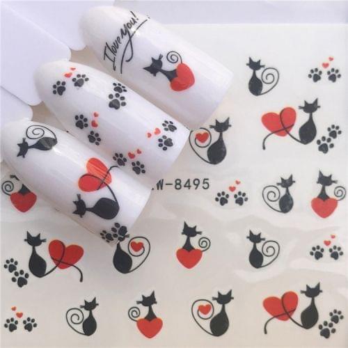 3 PCS Nail Sticker Set Decal Water Transfer Slider Nails Art Decoration, Color:YZW8495