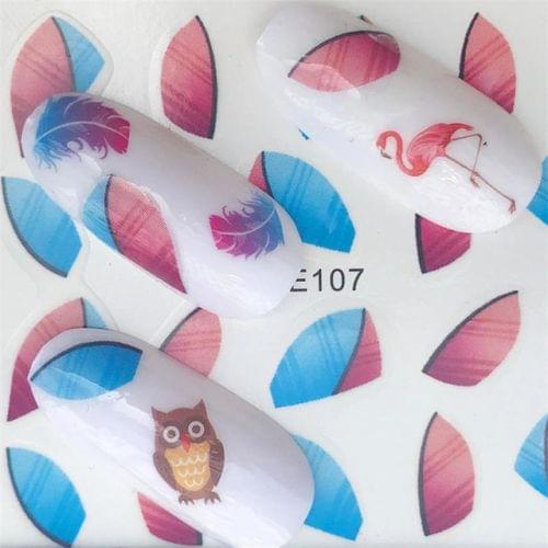 10 PCS Summer Colorful Nail Sticker Water Transfer Nail Decorations(YZW-107)