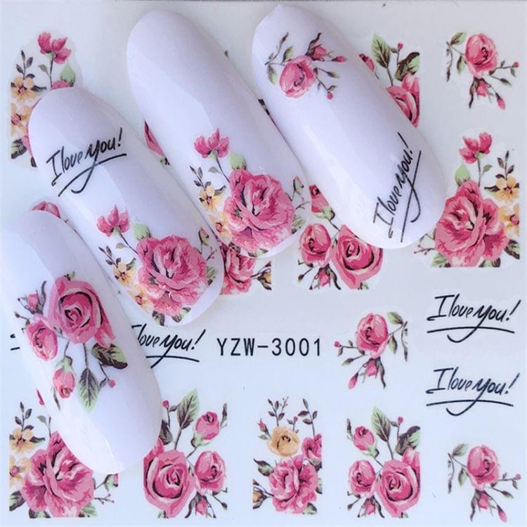 10 PCS Summer Colorful Nail Sticker Water Transfer Nail Decorations(YZW-107)