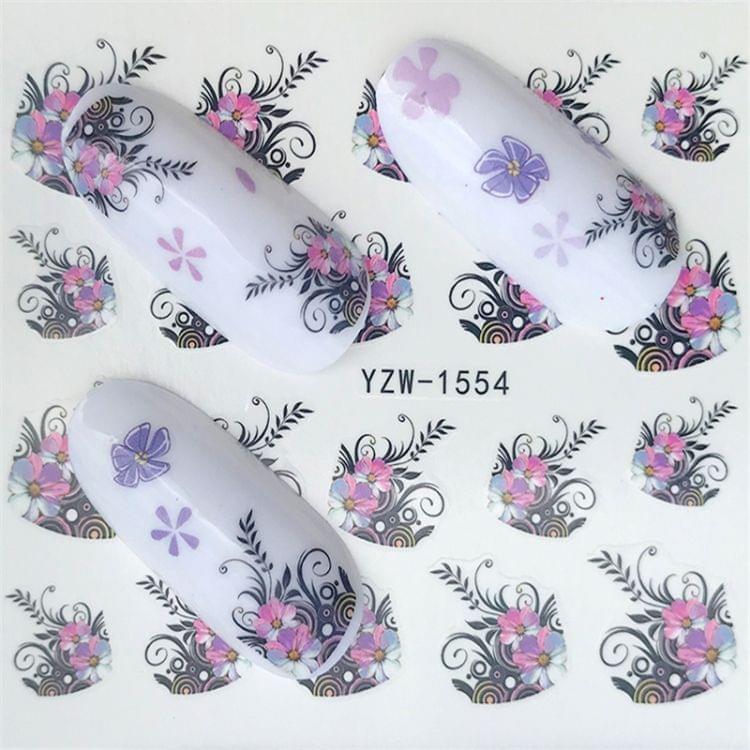 10 PCS Summer Colorful Nail Sticker Water Transfer Nail Decorations(YZW-107)