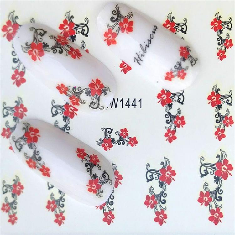 10 PCS Summer Colorful Nail Sticker Water Transfer Nail Decorations(YZW-107)