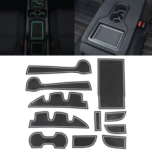 Car Water Cup Gate Slot Mats Plastic White Luminous Anti-Slip Interior Door Pad for Toyota Camry 2012-2016