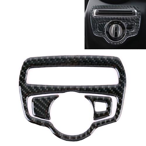 Car Carbon Fiber Headlight Switch Decorative Sticker for Mercedes-Benz C-Class