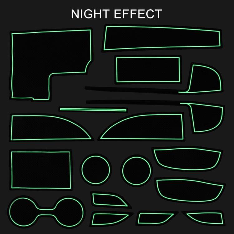 Car Water Cup Gate Slot Mats Plastic White Luminous Anti-Slip Interior Door Pad for Mazda CX-5 2017-2018